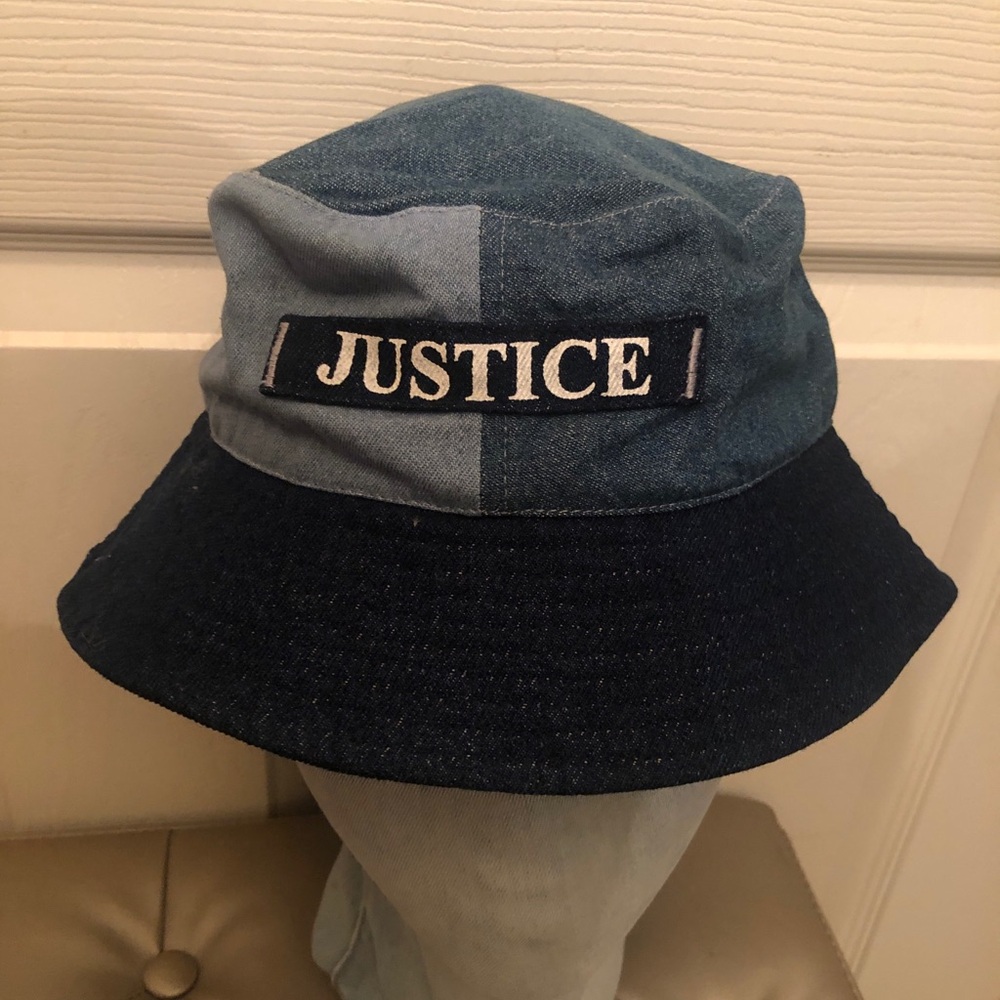 Justice Patch Denim Bucket Hat - Two-Tone Blue